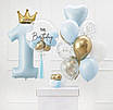 China 124*57 см " Цифра 1. Блакитна пастель із короною Фольговані кулі — В УП MrShar, фото 2