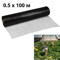 Універсальна вольєрна сітка для птиці 0.5 х 100 м пластикова комірка 12 х 14 мм рулон (Agro-А00494061) DMB