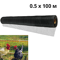 Сетка пластиковая вольерная 0.5х100 м ячейка 12х14 мм для ограждения огородов и клумб рулон (Agro-А00494066)