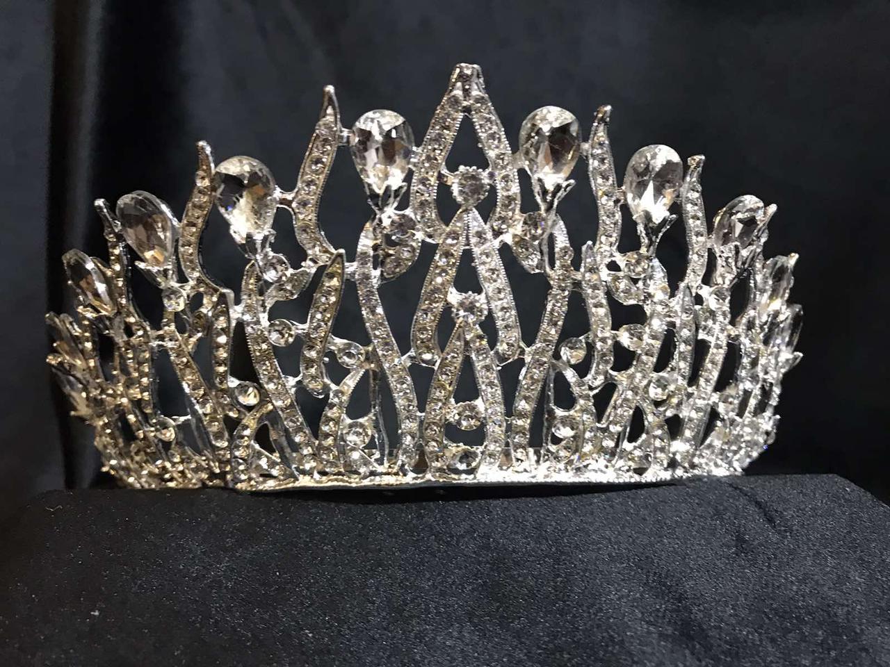 Діадема з камінням SWAROVSKI, сріблястий