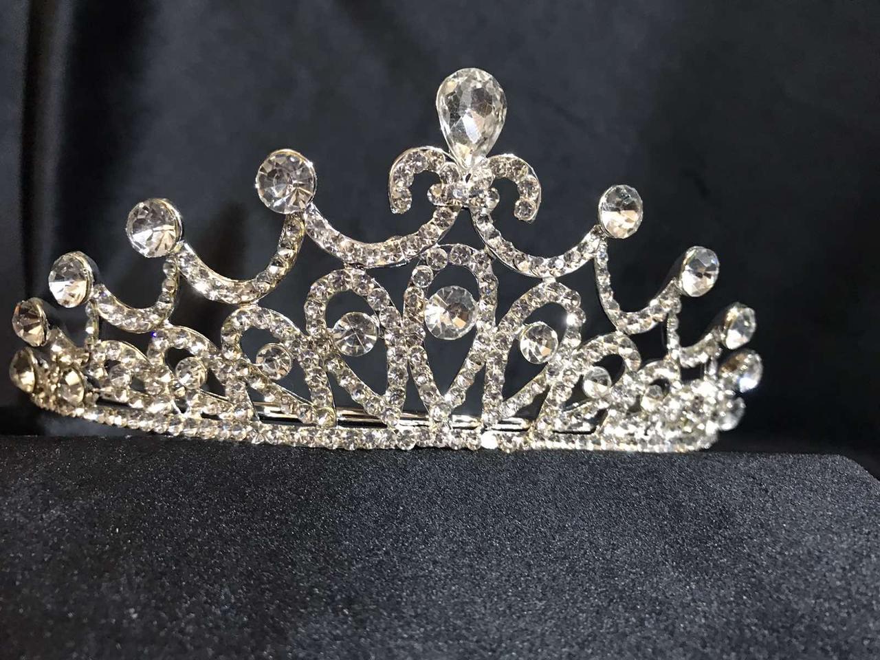Вишукана діадема з камінням SWAROVSKI, срібло
