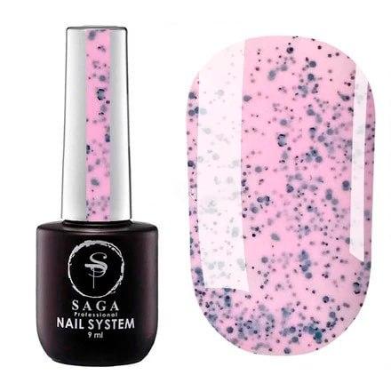 Гель-лак Saga Professional Black Snow (бузковий з чорною крихтою) 9мл. №04