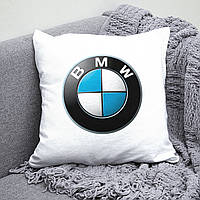 Подушка 35*35 см с маркой авто BMW / БМВ. Лучший подарок мужчине