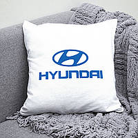Подушка 35*35 см с маркой авто Hyundai / Хюндай. Лучший подарок мужчине