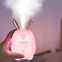 Увлажнитель воздуха детский Humidifier Rabbit OOPS LED c подсветкой аромадиффузор на 200 мл Зайчик Pink OF