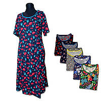 Літня жіноча бавовняна кольорова повсякденна сукня  з кишенями  розміри 48 - 56