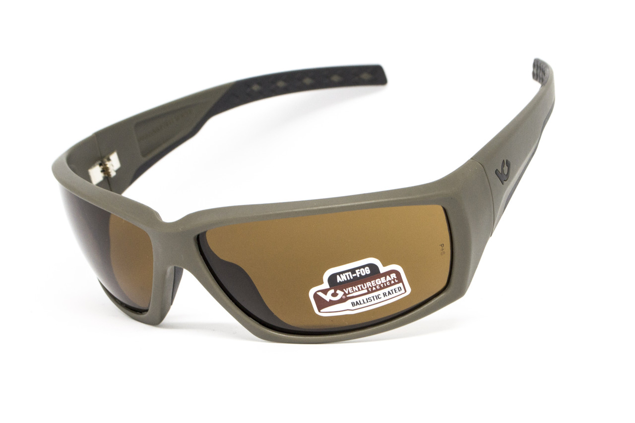 Окуляри захисні Venture Gear Tactical OverWatch Green (bronze) Anti-Fog, коричневі в камуфльованій оправі