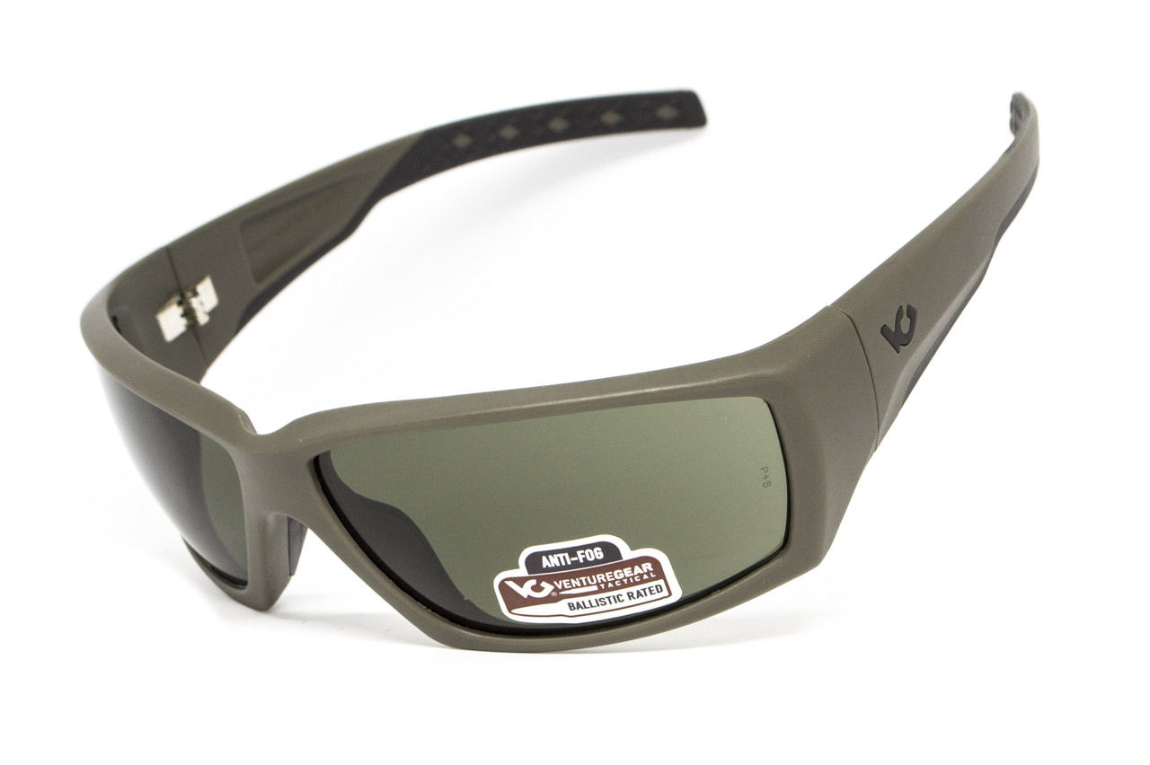Захисні окуляри Venture Gear Tactical OverWatch Green (forest gray) Anti-Fog, чорно-зелені в зеленій оправі