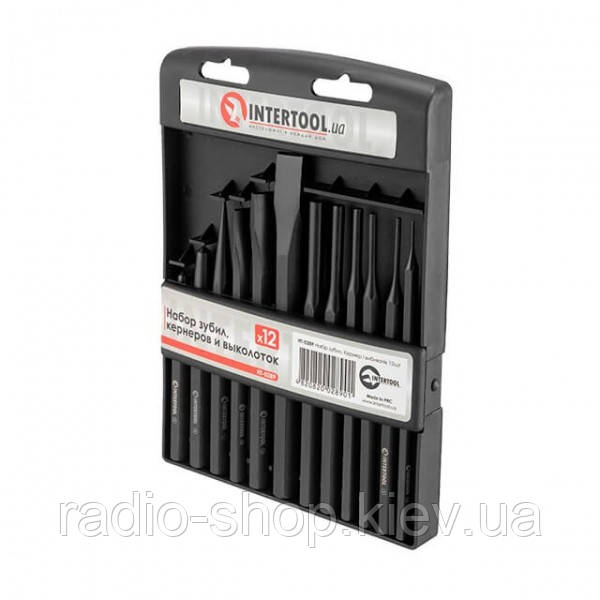 Набір зубил, кернерів і виколоток 12 од. INTERTOOL HT-0289, фото 1