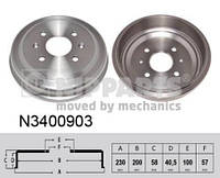 Тормозной барабан DAEWOO KALOS (KLAS) / CHEVROLET AVEO (T300) 2002-2008 г.