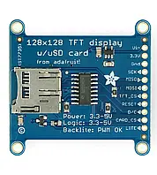 ST7735R - TFT LCD 1.44'' 128x128px дисплей з зчитувачем microSD - Adafruit 2088