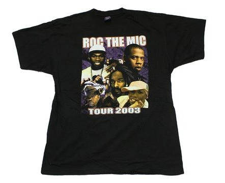 Футболка чорна Jay Z & 50 Cent ''Roc The Mic'' Tour 2003 Vintage T-Shirt XS, фото 1