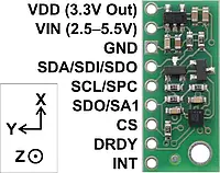 LIS3MDL 3-осевой I2C / SPI цифровой магнитометр - Pololu 2737