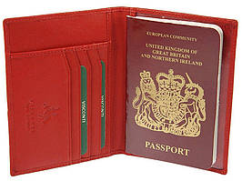 Шкіряна обкладинка для паспорта Visconti 2201 Polo red