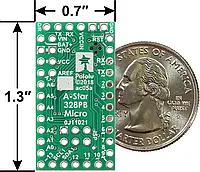 Микромодуль A-Star 328PB Micro - 3.3 В / 8 МГц - ATmega328 - Pololu 3162 совместим с Arduino Uno и Pro Mini,