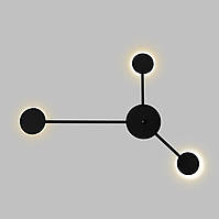 Светильник настенный MSK Electric Disk на три лампы G4 черный NL 7250-3 BK
