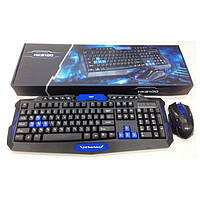 Набір для геймерів комп'ютерні миші та клавіатури HK-8100 | Бездротова клавіатура VQ-803 та миша