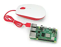 Проводная оптическая мышь Raspberry Pi 4B / 3B + / 3B / 2B официальная - красная и белая_