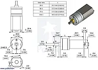 Двигатель 20Dx42L с передачей 73:1 6V 180RPM - Pololu 1163