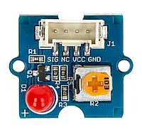 Красный светодиод с разъемом Grove для работы с Arduino, 5 В, 20 x 20 x 20 мм