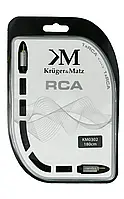 Кабель Kruger & Matz с RCA-коннекторами для передачи звука или изображения, 1,8 м, черный