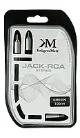 Kruger & Matz jack 3,5 мм - 2x RCA черный - 1 м кабель