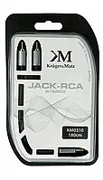 Kruger & Matz jack 3,5 мм - 2x RCA черный - кабель 1,8 м