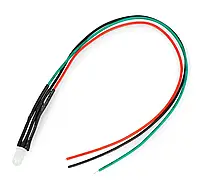 5 мм 12В светодиод с одним резистором и одним проводом - двухцветный красный / зеленый - общий катод - 5шт.