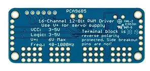 PCA9685 - 16-канальний, 12-бітний ШІМ I2C серводрайвер - Adafruit 815