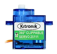 Сервопривод - микро - 360 градусов - зажимы "крокодил" - Kitronik 25111