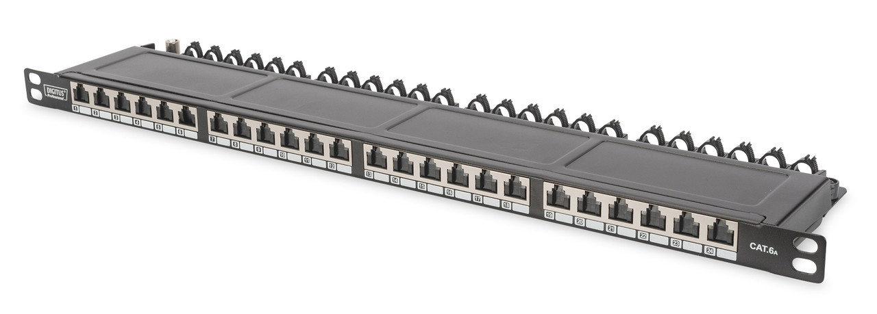 Digitus Патч-панель 19' 0,5U STP Cat.6а 24 порти, зібрана, RAL 9005 (DN-91624S-SL-EA)