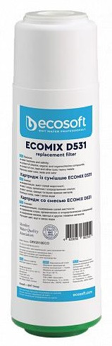 Ecosoft Картридж з сумішшю EcomixD531 2.5х10" (видаляє жорсткість, хлор, залізо, марганець, органіку) (CRV2510ECO)