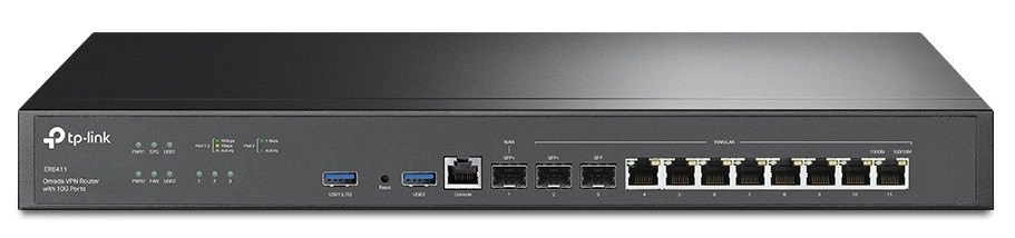 TP-Link Мультисервісний маршрутизатор ER8411 8xGE LAN/WAN 1xGE WAN/LAN 2x10GE SFP  WAN/LAN 2xUSB