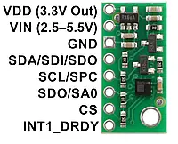 LPS25HB - Датчик давления и высоты 126 кПа I2C / SPI 2.5-5.5V - Pololu 2867