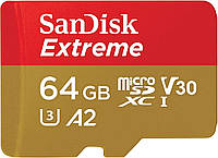 SanDisk Карта памяти microSD 64GB C10 UHS-I U3 R170/W80MB/s Extreme V30 SD (SDSQXAH-064G-GN6MA)