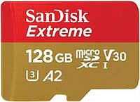 SanDisk Карта памяти microSD 128GB C10 UHS-I U3 R190/W90MB/s Extreme V30 SD (SDSQXAA-128G-GN6MA)