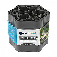 Cellfast Стрічка газонна, бордюрна, хвиляста, 15см x 9м, графіт (30-052)