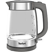 Tefal Электрочайник Glass Kettle, 1,7л, стекло, серый (KI740B30)