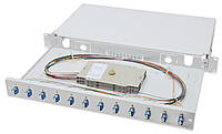 Digitus Оптична панель 19' 1U, 12xLC duplex, incl, Splice Cass, OS2 Color Pigtails, Adapter (DN-96331/9)