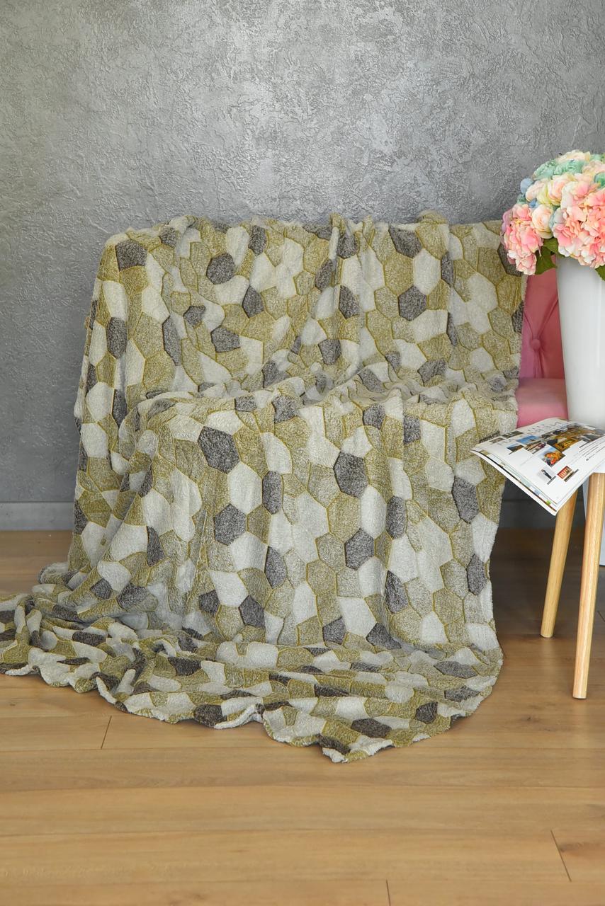 Плед коричневого кольору з принтом розмір 150*200 158630S, фото 1