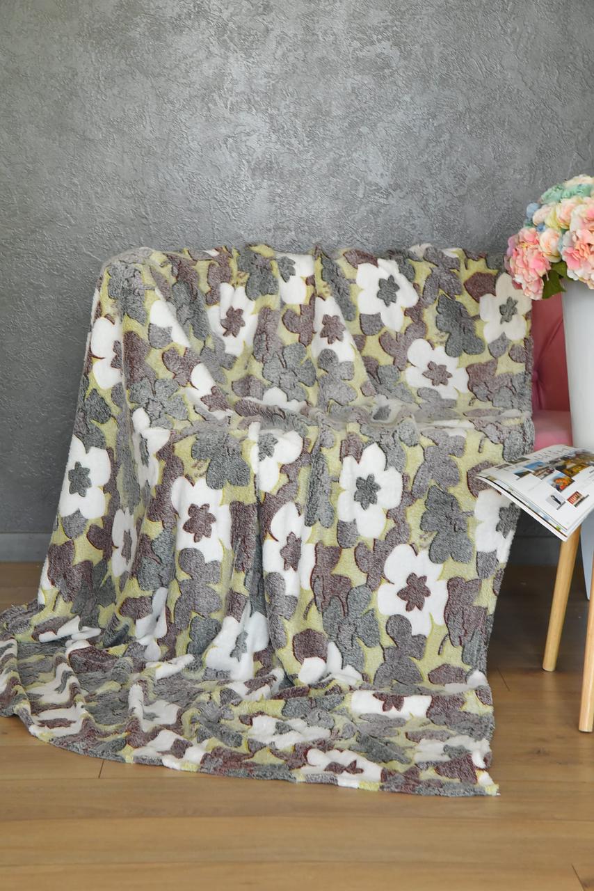 Плед з квітковим принтом розмір 150*200 158637S, фото 1