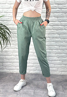 Літні жіночі штани з високою посадкою