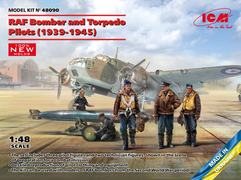 Пластикова модель 1/48 ICM 48090 RAF Bomber and Toppedo Pilots