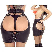 Женская открытая юбка и стринги для БДСМ черного цвета Bdsm4u Talla Shop