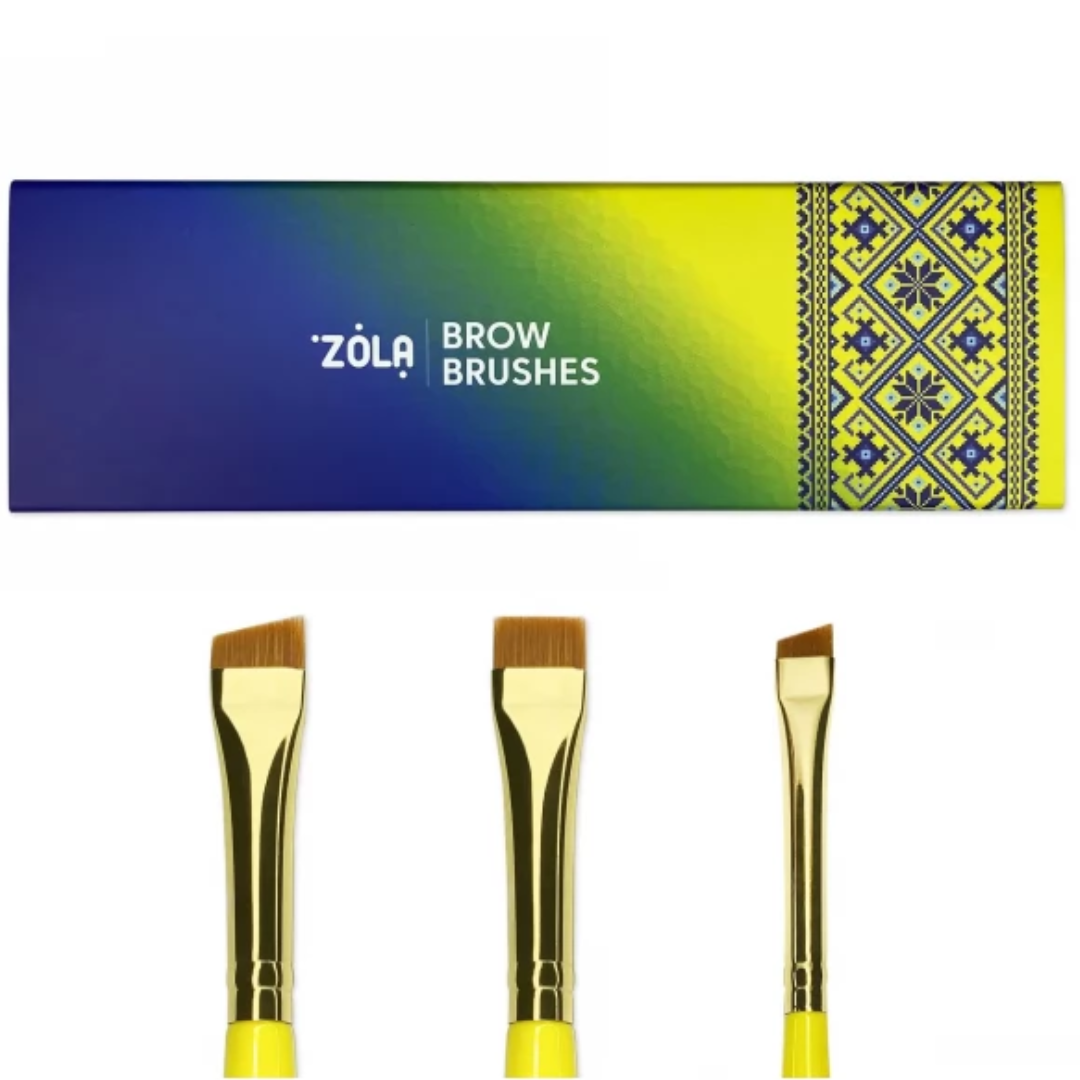 ZOLA Набір пензлів для фарбування брів BROW BRUSHES UKRAINIAN EDITION професійний