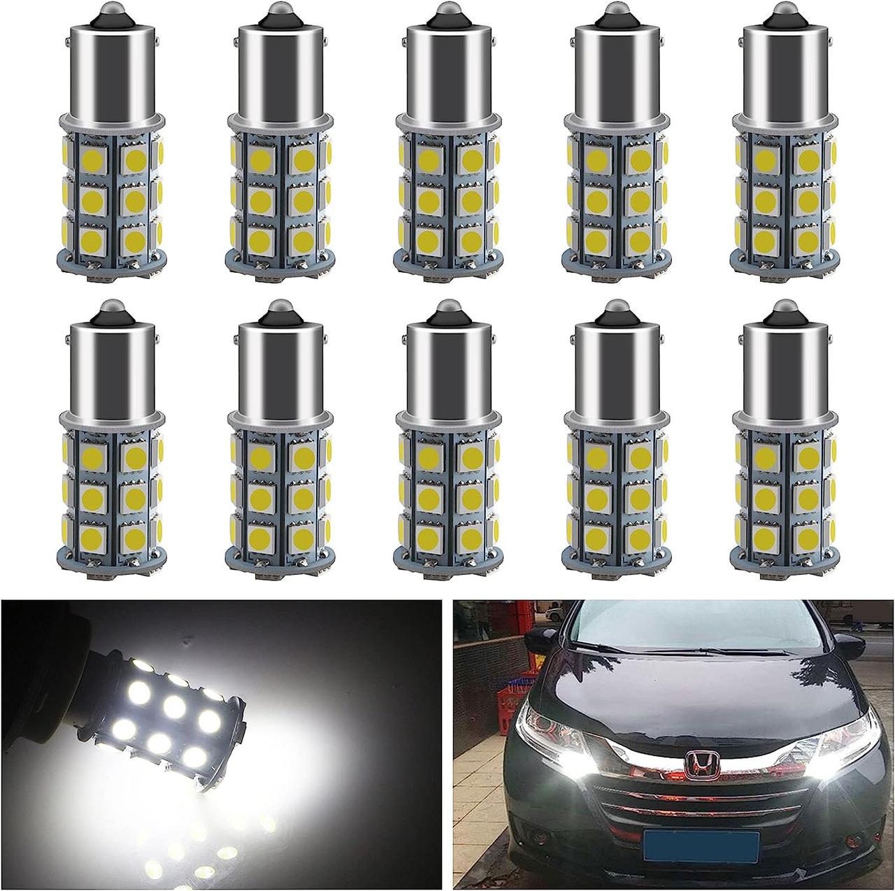 Світлодіодні лампи EverBrightt Brand 10 Pack 1156 1157 5050 27SMD DC 12V Білі, фото 1