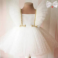 Нарядное белое платье пышное для девочки 1-3 лет. размер 80,90,100, (80,92,98,)
