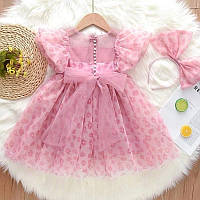 Нарядное розовое платье для девочки 7-8 лет. размер 122,128 (140,150)