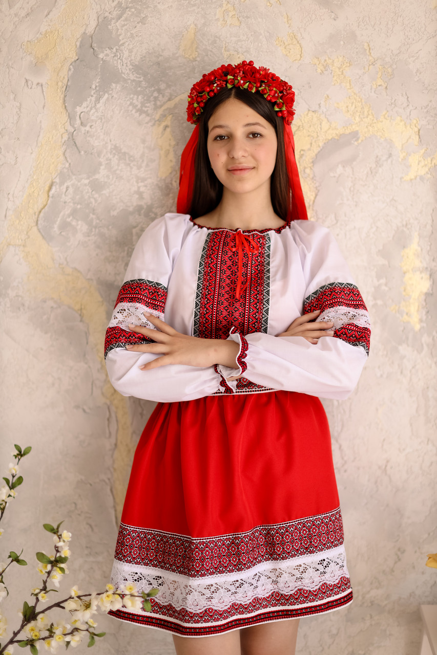 Спідничка для дівчинки Бойківська червона, фото 1