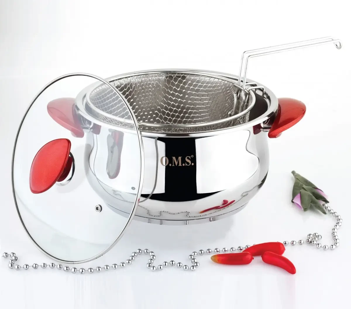 Кастрюля-фритюрниця OMS 4007-24-6,4л-Red